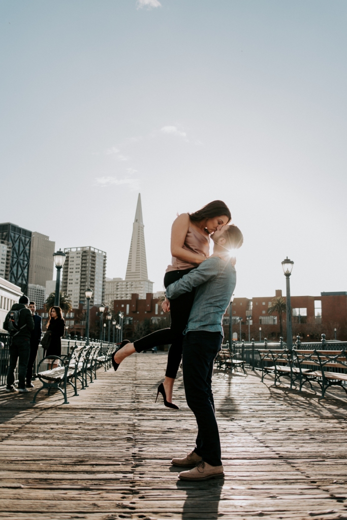 San Francisco on the Pier Engagement Photo