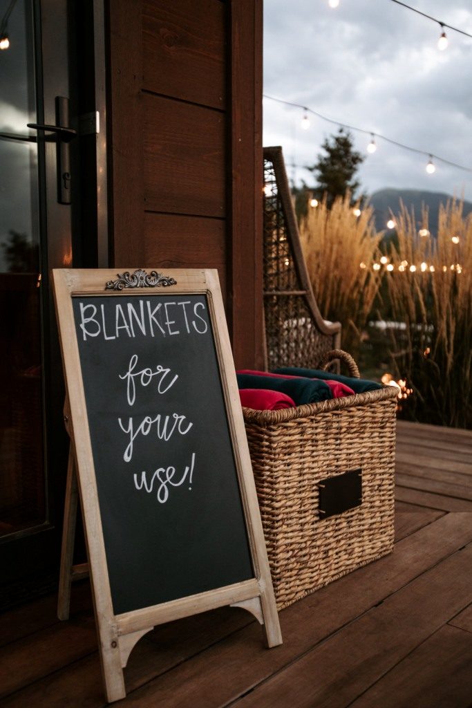 blankets wedding sign