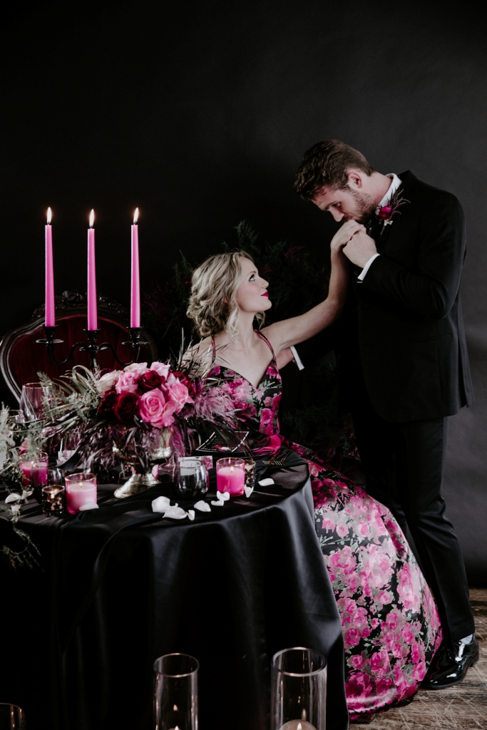 Black and Pink Wedding Theme
