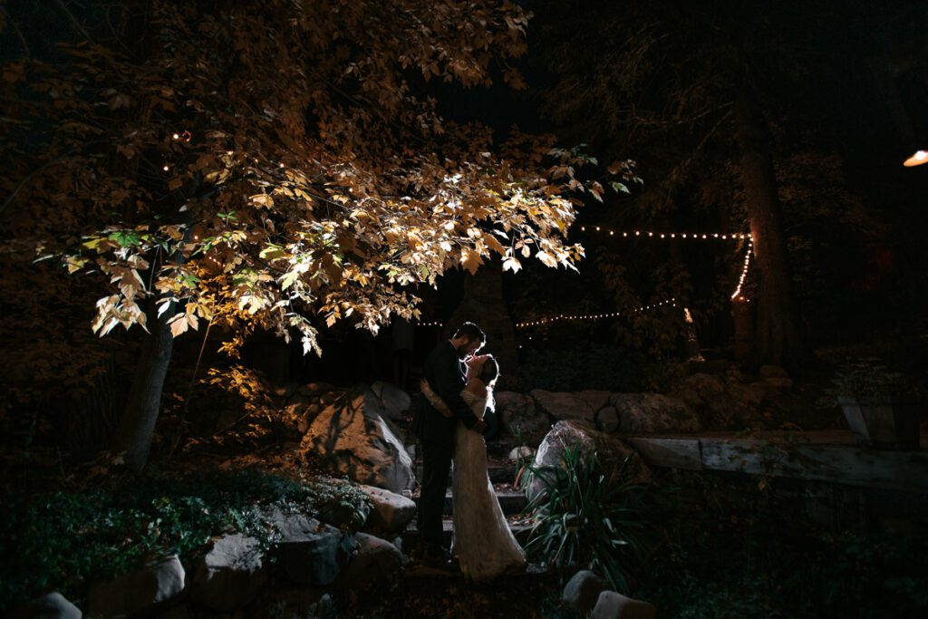 A couple shares a moment at Sundance near Provo.